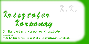 krisztofer korponay business card